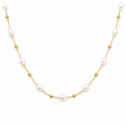 Ashley Freshwater Pearl Necklace - Waterproof Steel