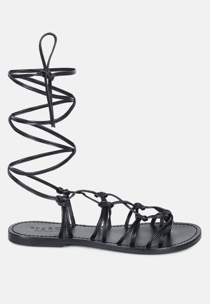 Baxea Handcrafted Tie Up String Flats