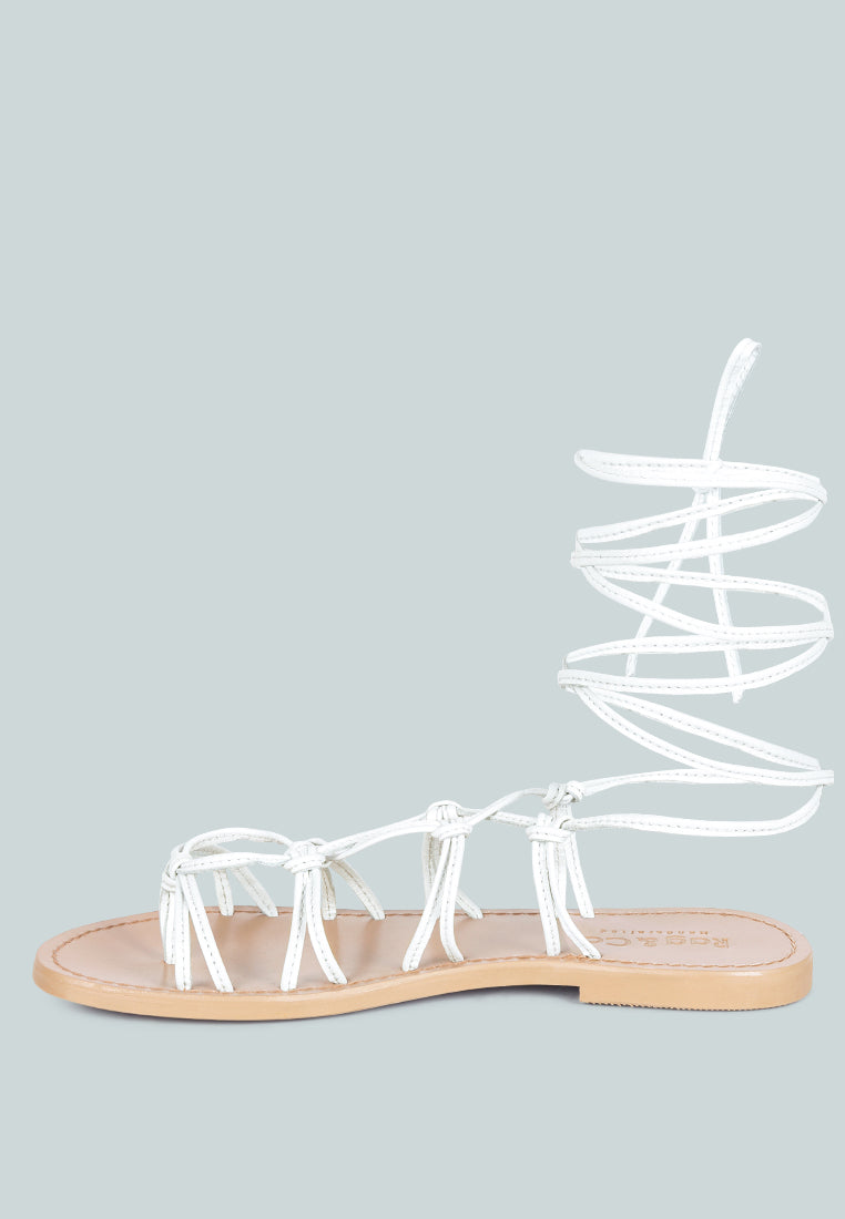 Baxea Handcrafted Tie Up String Flats