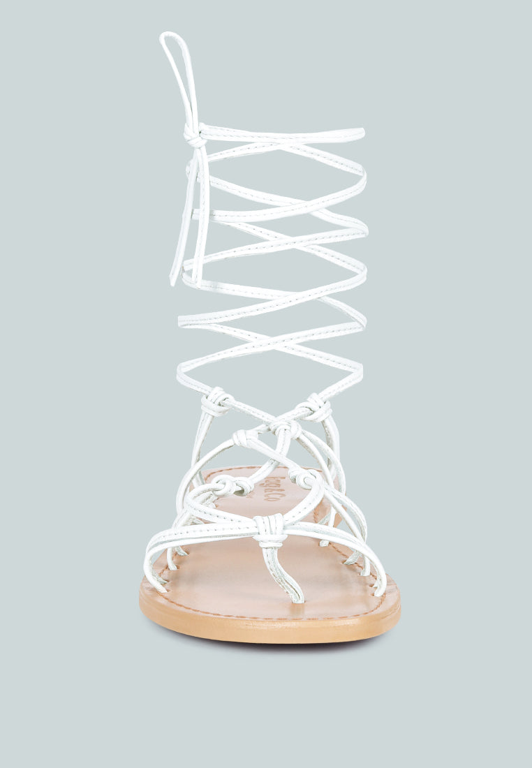 Baxea Handcrafted Tie Up String Flats