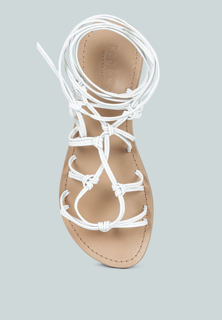 Baxea Handcrafted Tie Up String Flats