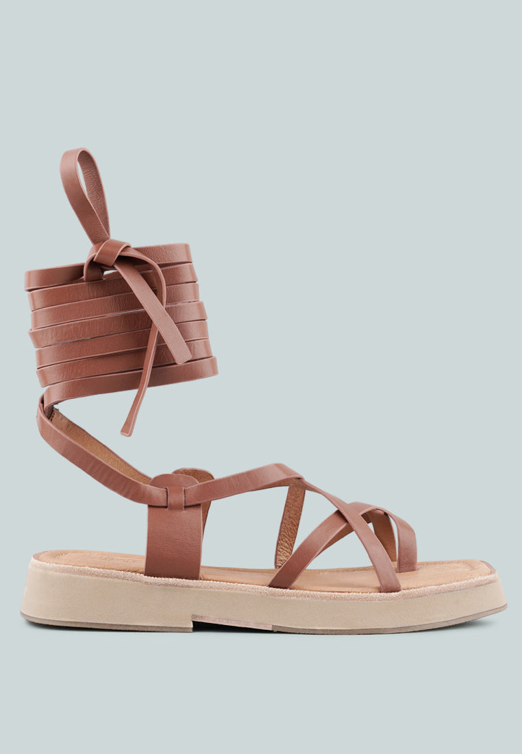 Bledel Lace Up Square Toe Gladiator Sandals