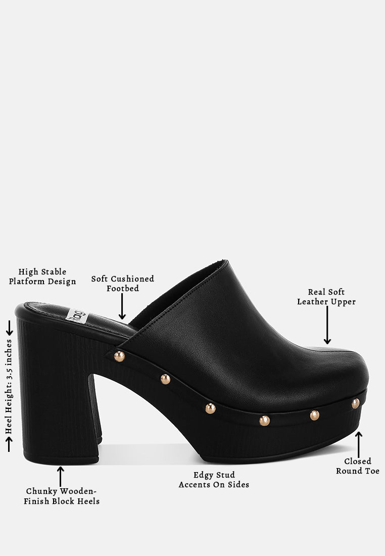 Benji Recycled Leather Clogs