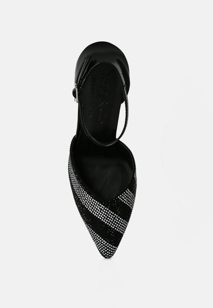 Nobles Rhinestone Patterned Stiletto Sandals