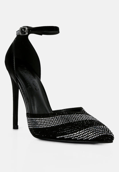 Nobles Rhinestone Patterned Stiletto Sandals