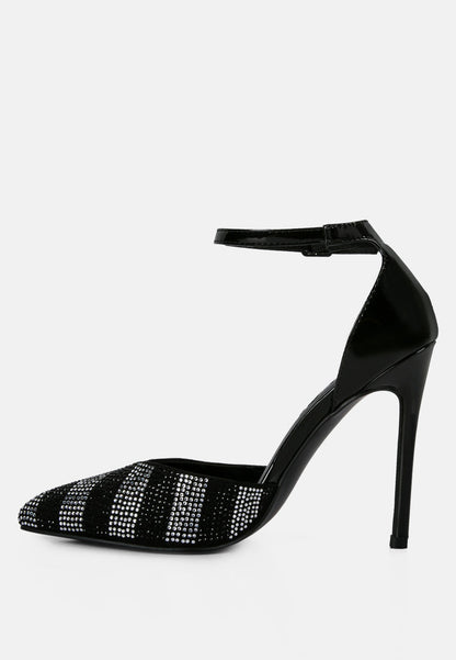 Nobles Rhinestone Patterned Stiletto Sandals