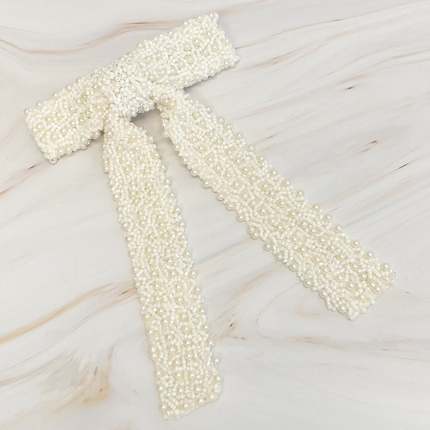 Luxe Beaded Pretty Bow Hair Clip