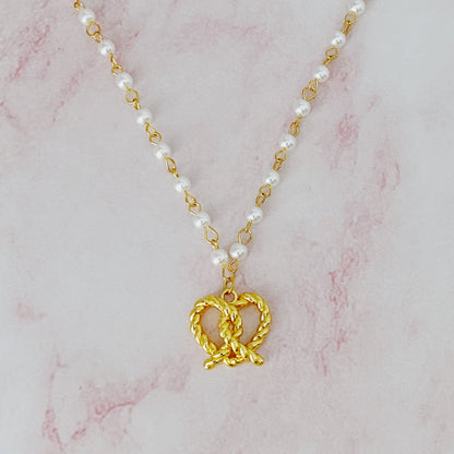 Pretzel Love Pendant Necklace