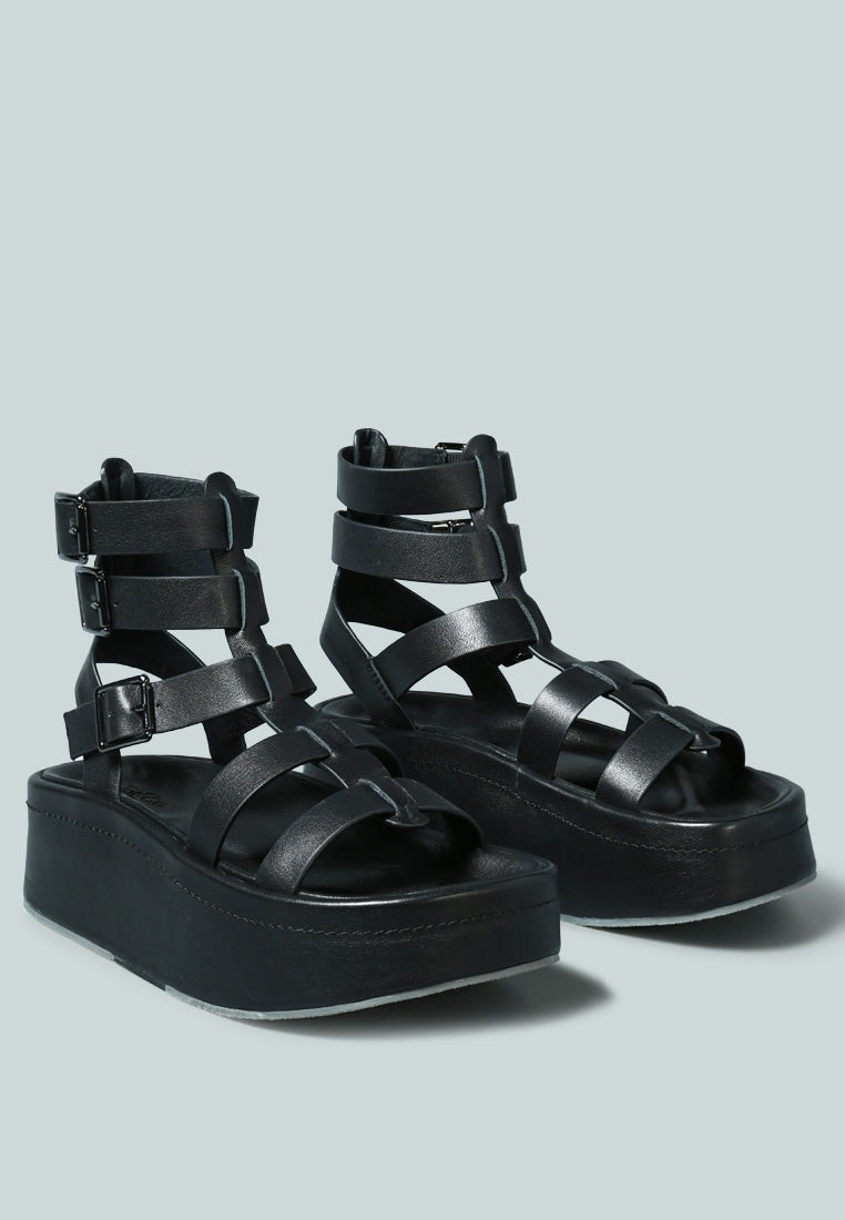 Cruz Gladiator Platform Leather Sandal