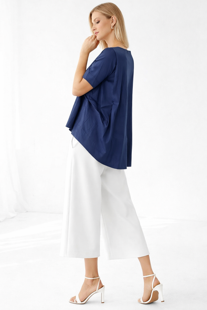 Womens Summer Short Sleeve Crew Neck Tops Casual Loose Blouse Premium Quality