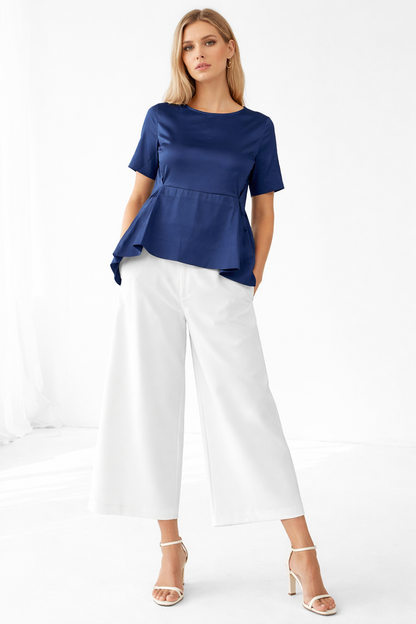 Womens Summer Short Sleeve Shirt Crew Neck Tops Casual Loose Blouse Premium Quality
