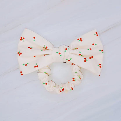 Cherry Lovely Bow Tie Hair Scrunch