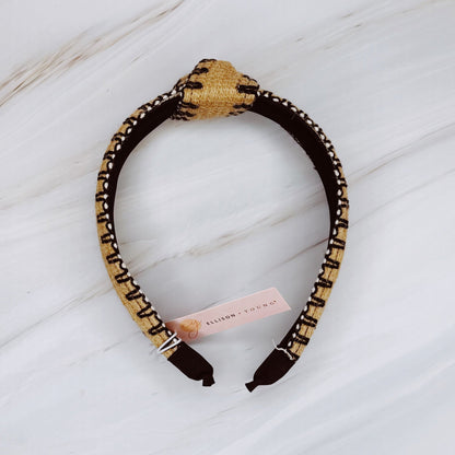 Color Stitched Raffia Headband