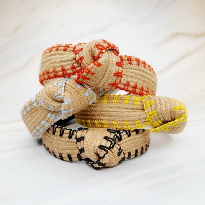 Color Stitched Raffia Headband