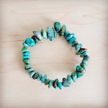 Chunky Genuine Natural Turquoise Beaded Bracelet 802b