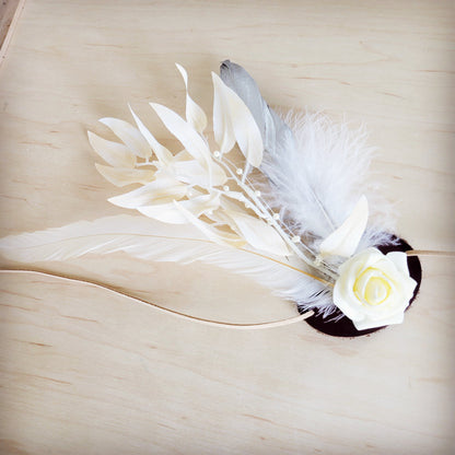Boho Western Wedding Floral Bridal Hat Band Only Silver 987g