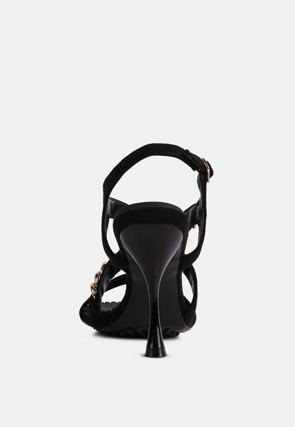 Domeda Metal Chain Mid Heel Sandal