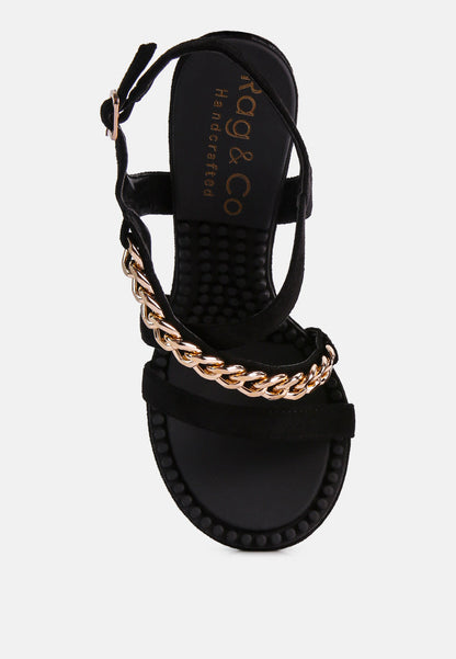 Domeda Metal Chain Mid Heel Sandal