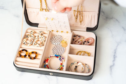 Jewelry Travel Case Box - Black