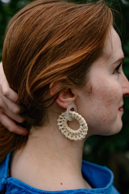 Calypso Earrings - Light Rattan