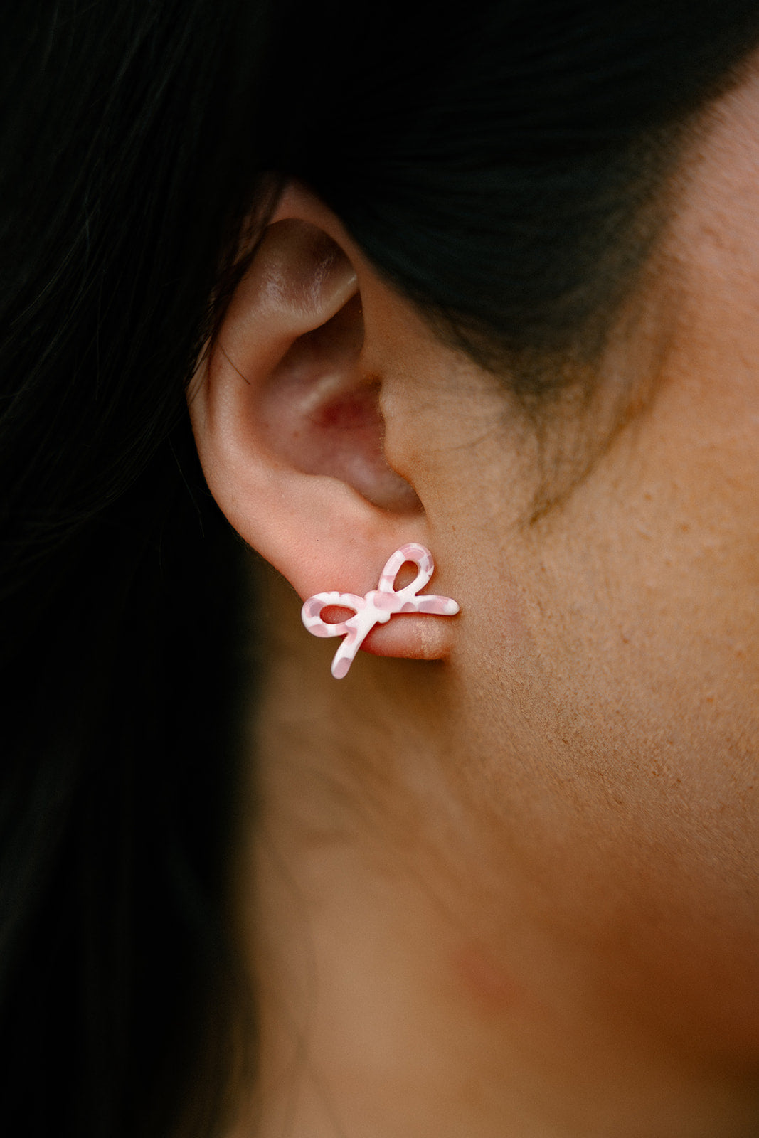 Bowie Studs - Powder Pink Dot