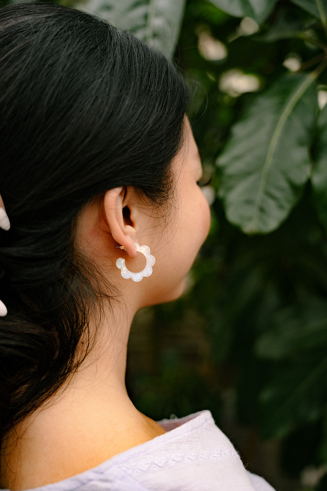 Flora Mini Hoops - Opalite