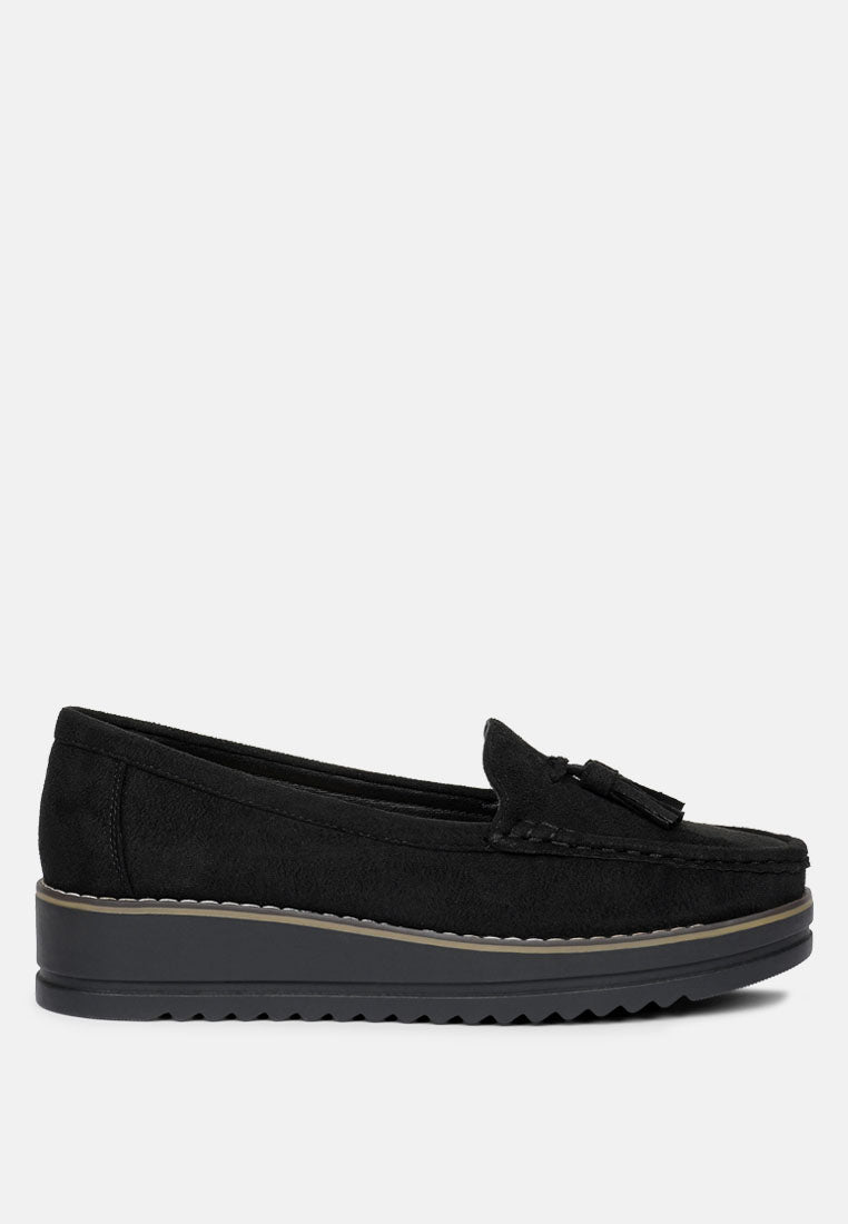Daiki Platform Lug Sole Tassel Loafers