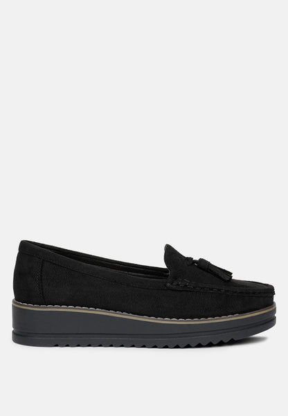 Daiki Platform Lug Sole Tassel Loafers