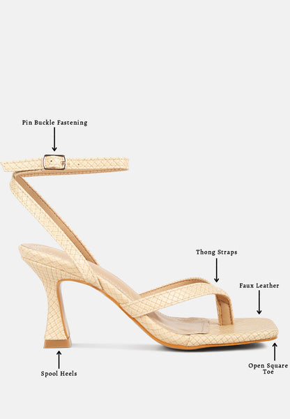 Celty Ankle Strap Spool Heel Sandals