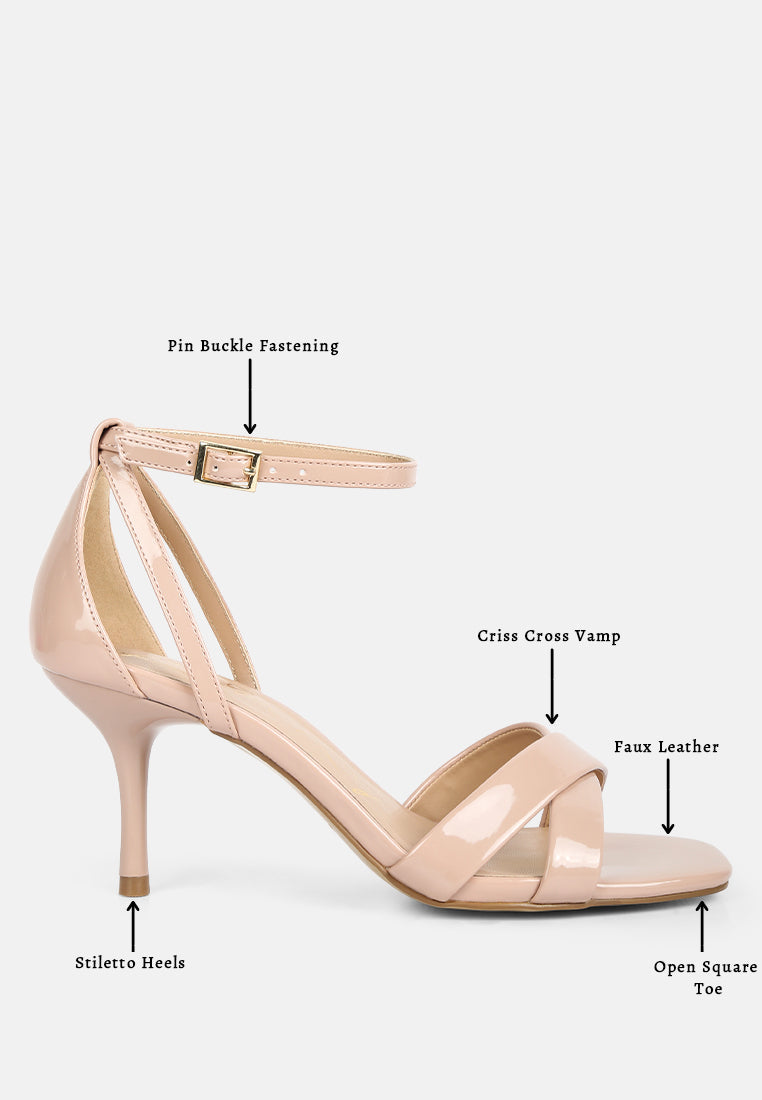 Oraiku Faux Suede Cross Strap Heels