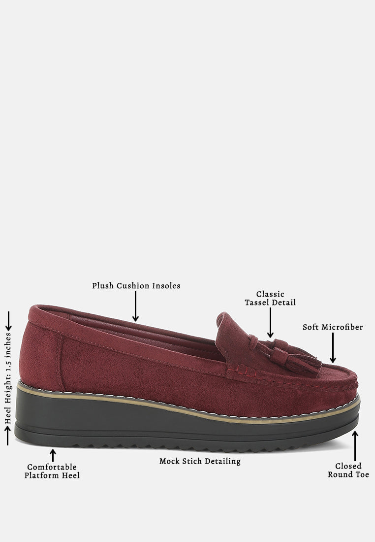 Daiki Platform Lug Sole Tassel Loafers