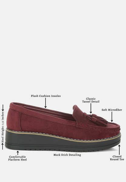 Daiki Platform Lug Sole Tassel Loafers