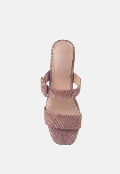 Doodle Animal Print Block Heel Sandals