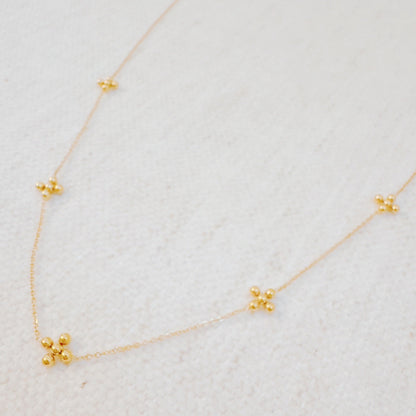 Dot Dot Golden Cross Necklace - Water & Tarnish Resistant