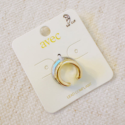 Dual Tone Ear Cuff – Sleek Gold and Silver No-Piercing Earring