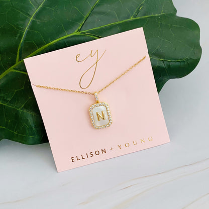 Initial Deco Open Locket Pendant Necklace