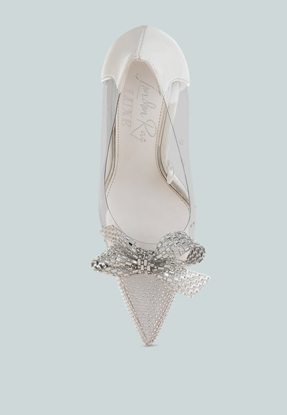 Erika Rhinestones Embellished Clear Pump Shoes