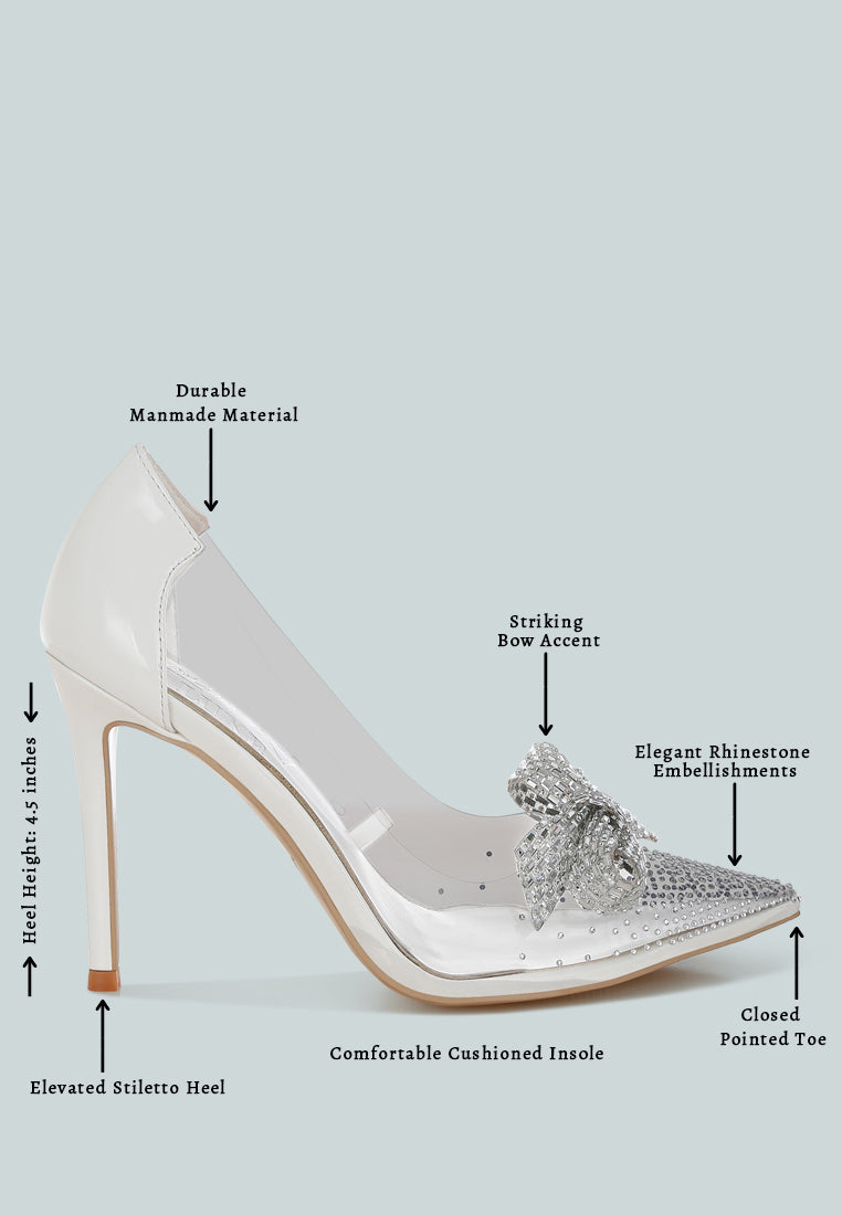 Erika Rhinestones Embellished Clear Pump Shoes