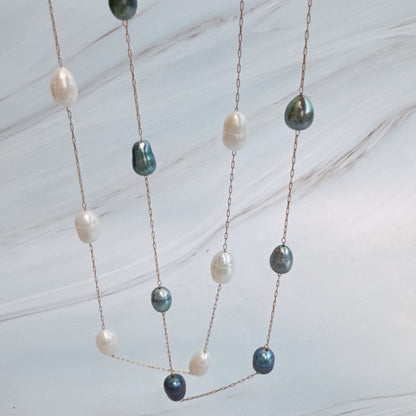 Esther Freshwater Pearl Station Necklace