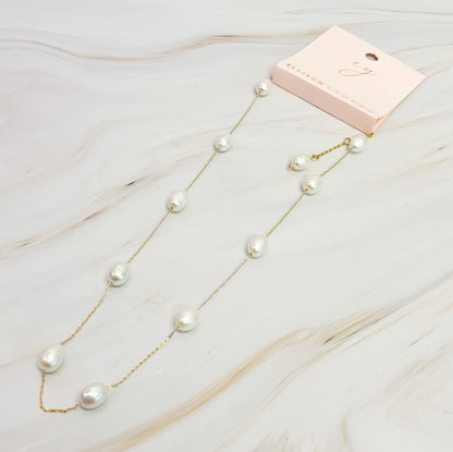 Esther Freshwater Pearl Station Necklace