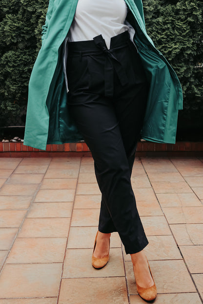 Black Light weight long jacket with a belt