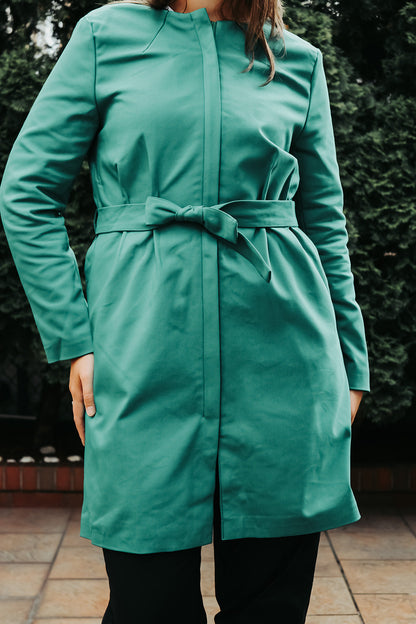Black Light weight long jacket with a belt