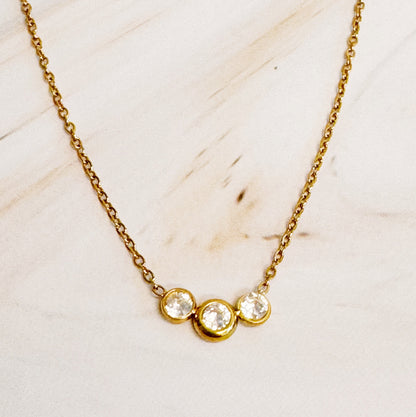 Minimalist Three Stones Necklace