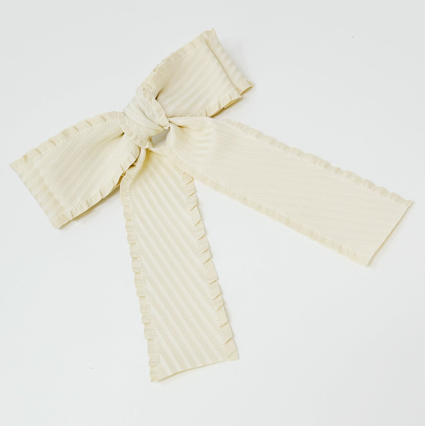 Frilled and Textured Doubled Bow Hair Clip