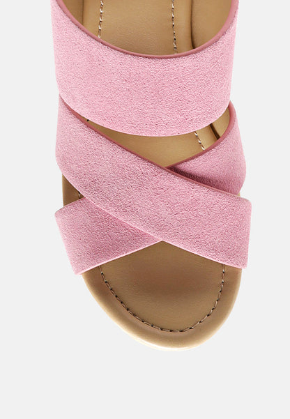 Gerd Block Heeled Suede Slip-On Sandal