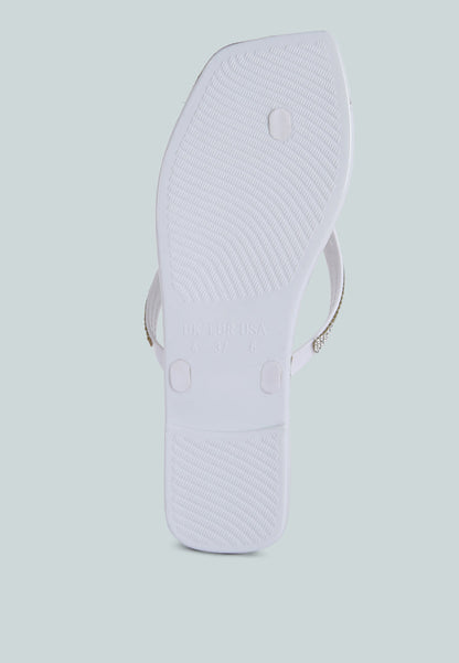 Golightly Diamante Stud Detail Thong Flats
