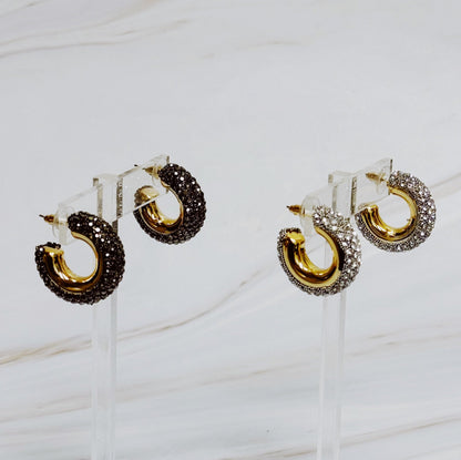 Glam Bling Hoop Earrings