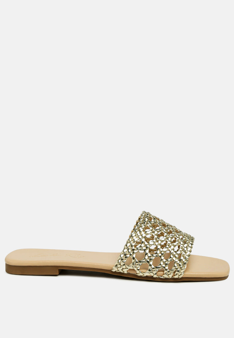 Chiara Woven Strap Slip-On Flats