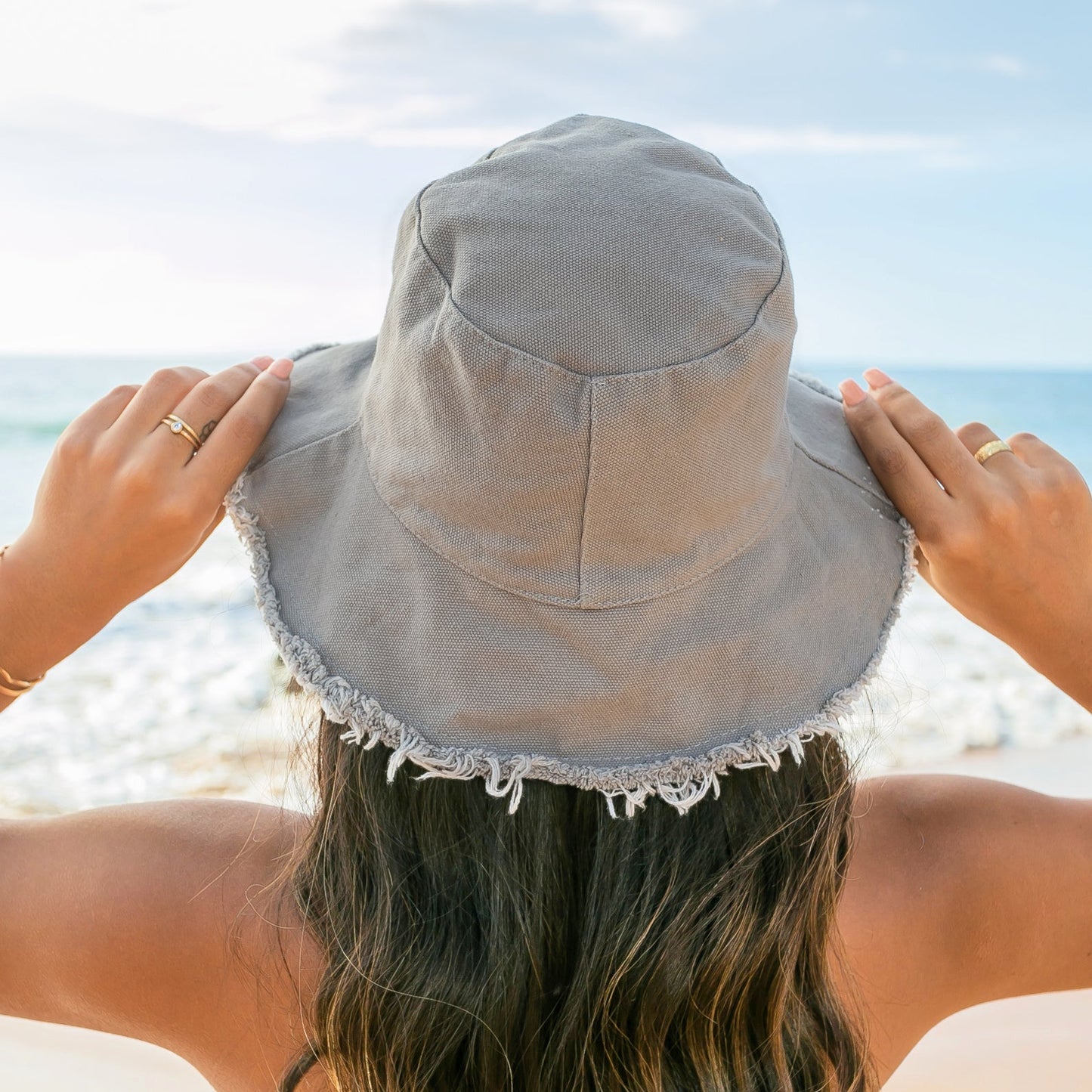 Frayed Edge Canvas Bucket Hat