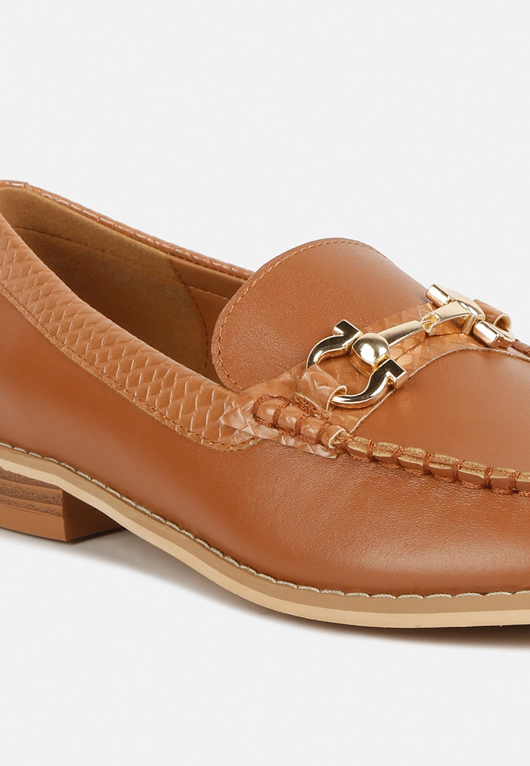 Holda Horsebit Embelished Loafers With Stitch Detail